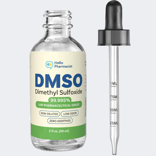 HelloPharmacist DMSO Liquid — 99.995% USP Grade Dimethyl Sulfoxide, High-Purity, 2 fl oz