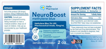 HelloPharmacist NeuroBoost Methylene Blue 1% Liquid — 2 oz