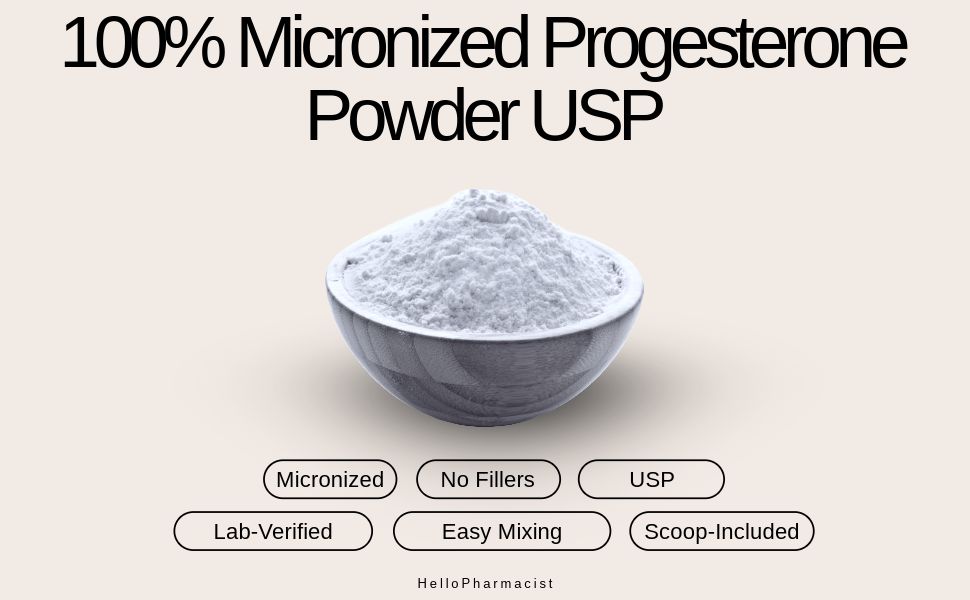 HelloPharmacist Progesterone Powder USP — Micronized, 100% Pure
