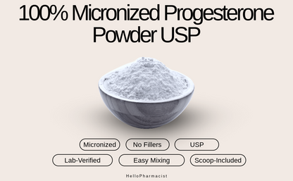 HelloPharmacist Progesterone Powder USP — Micronized, 100% Pure
